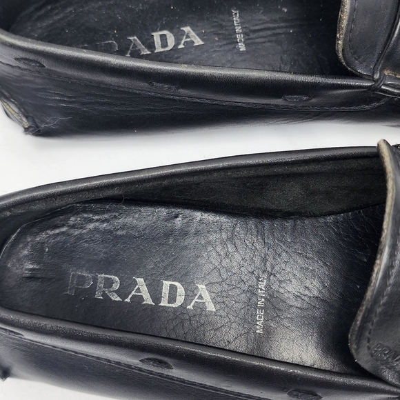 Prada Black Leather Loafers (1102) Men's Prada Size 8 US 9 - Picture 8 of 10